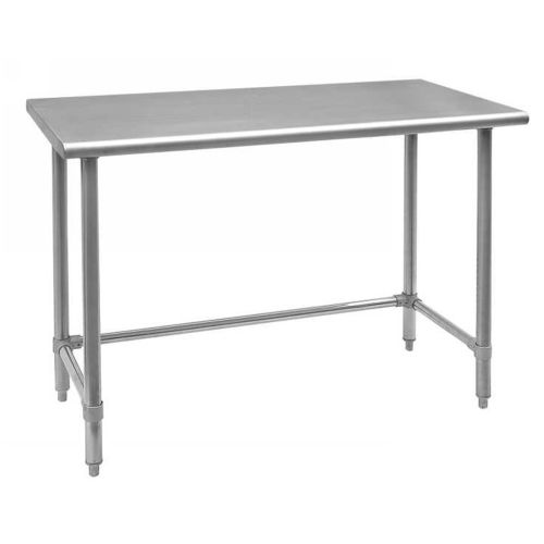 Omcan 28631, 24x48-inch Stainless Steel Open Base Work Table with Leg Brace