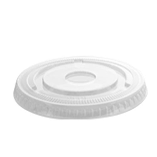 Fineline Settings 3198FLC, 98 mm Super Sips PET Flat Lid with Straw Hole for 12-24 Oz Dessert Cups, 1000/CS