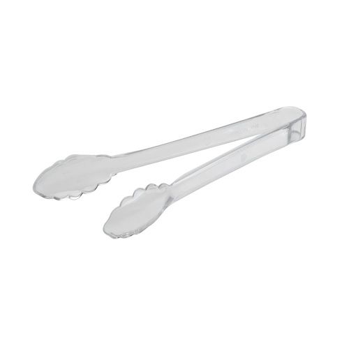 Fineline Settings 3311-CL, 9-Inch Platter Pleasers Clear Plastic Scalloped Tongs, 24/CS