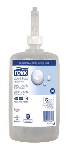 Tork 400014, 33.8 Oz Premium Antibacterial Liquid Soap, NSF & E2 Rated, 6/CS