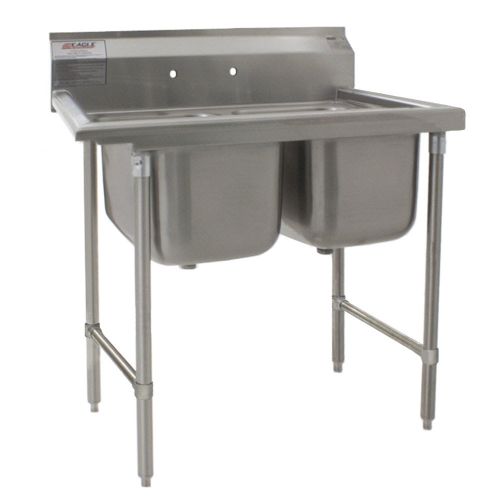 Eagle Group 412-16-2, Stainless Steel Commercial Compartment Sink with Two 16-Inch Bowls, NSF