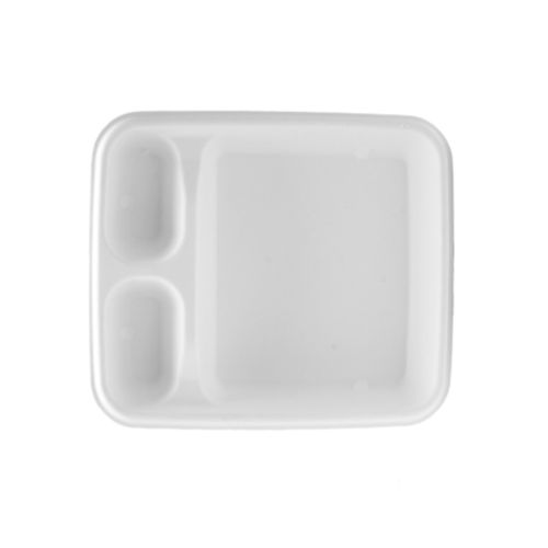 Fineline Settings 42RCT79S3, 7x9-inch 3-Compartment Conserveware Bagasse Nacho Tray, 500/CS