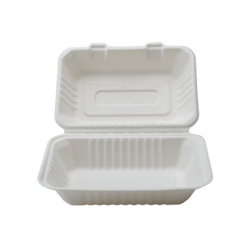 Fineline Settings 42RHD96, 9x6x3.1-inch Conserveware Bagasse Deep Rectangular Hinged Container, 250/CS (Discontinued)