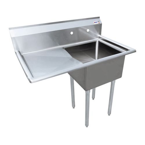 Omcan 43771, 18x21x14-inch 1-Compartment Sink with Left Drain Board