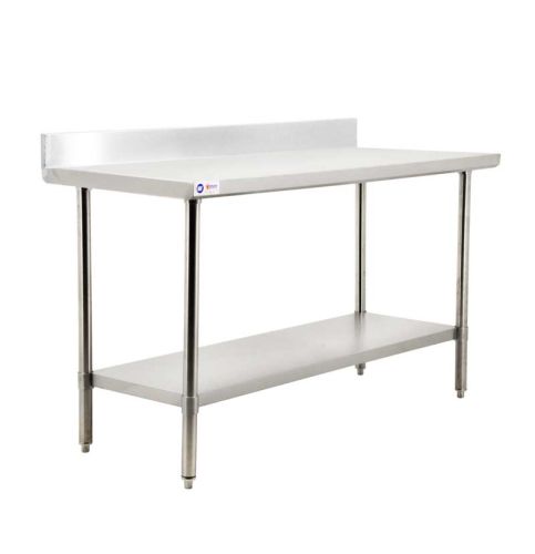 Omcan 44336, 24x30-inch Stainless Steel Work Table with 4-inch Backsplash
