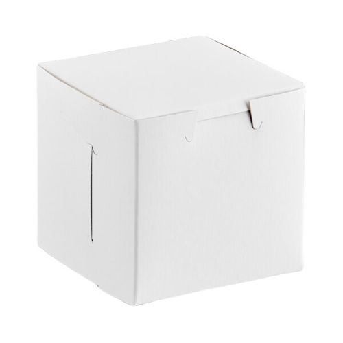 444C, 4x4x4-Inch White 1-Pc Lock Corner Clay Cake Box, 200/BD