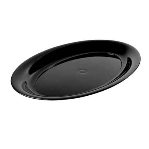 Fineline Settings 485.BK, 25x14.5-inch Platter Pleasers Black Oval Platter, 20/CS