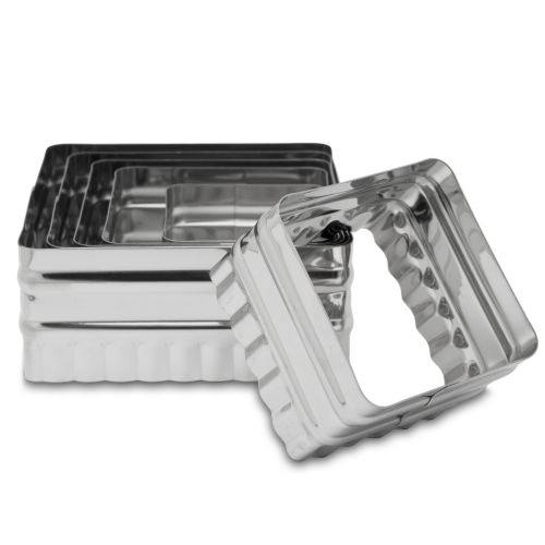 Ateco 52530, 6-Piece Double Sided Square Pastry Cutter Set