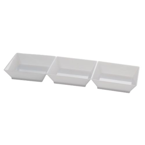 Fineline Settings 6212-WH, 7.5-inch Tiny Temptations White Sectional Tray, 200/CS (Discontinued)