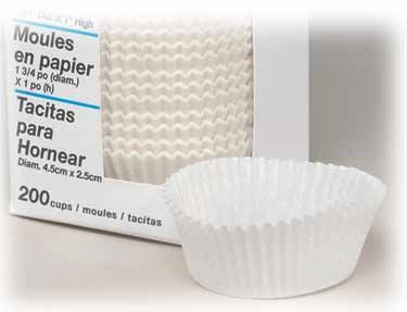 Ateco 6403, 1 x.75-Inch White Baking Cups, 200 per Box