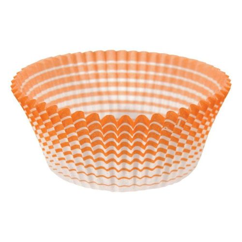 Ateco 6436, 2 x 1.25-Inch Orange Stripe Baking Cups, 200 per Box