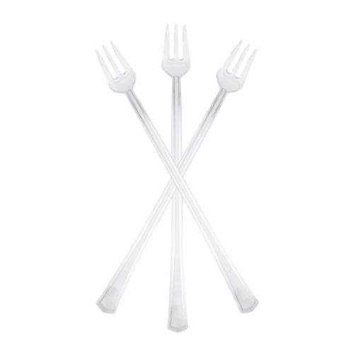Fineline Settings 6510-CL, 6-inch Tiny Temptations Clear Cocktail Forks, 400/CS