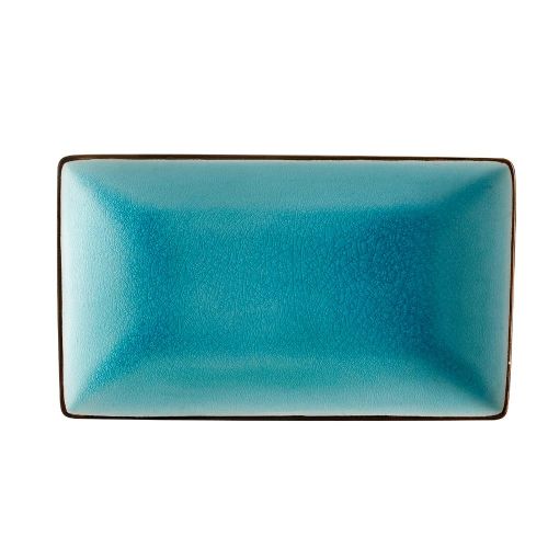 C.A.C. 666-33-BLU, 5-Inch Rectangular Non-Glare Glaze Blue Platter, 3 DZ/CS