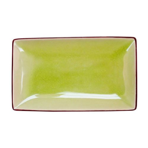 C.A.C. 666-34-G, 8.5-Inch Rectangular Non-Glare Glaze Green Platter, 2 DZ/CS