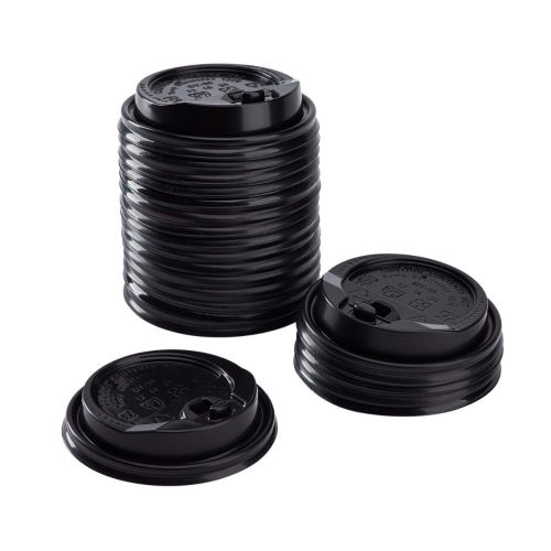 Karat C-KDL516B-E, Black Plastic Reclosable Lid for 10-24 Oz Hot Cups, 1000/CS
