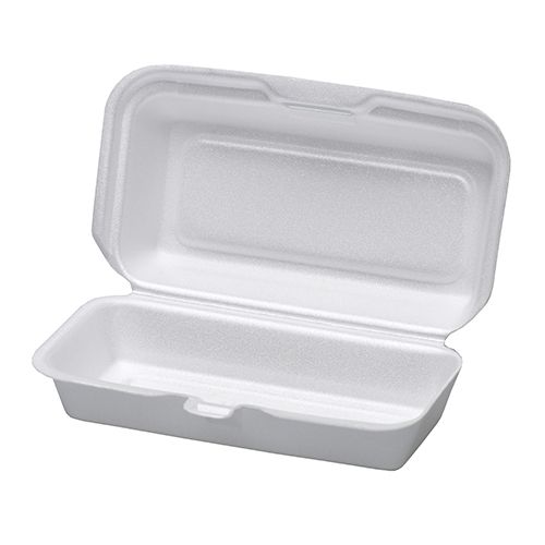 Dart Foam Hot Dog Container with Hinged Lid White 125/Bag DCC72HT1