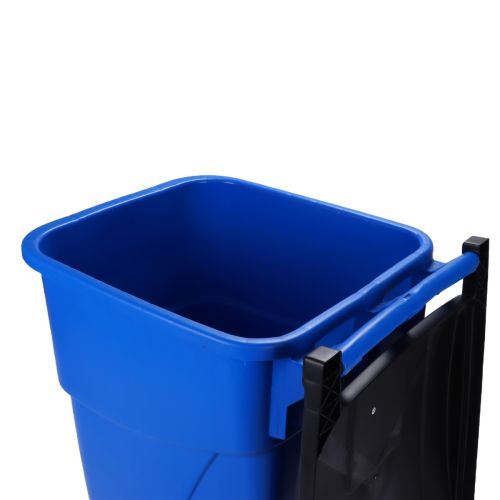 Plex P575-00899, 50 Gal Blue Rollout/Wheeled Trash Can/Container