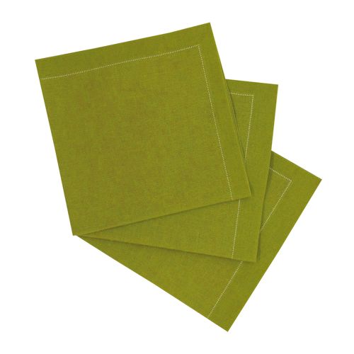 PacknWood 8NPSVCR20GN, 8x8-inch Luxury Olive Green Cotton Cocktail Napkin, 200/CS