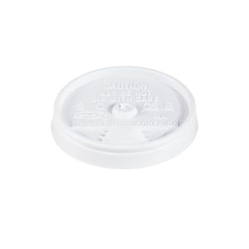 Dart 8UL White Sip Thru HIPS Lid for Foam Cups and Containers, 1000/CS