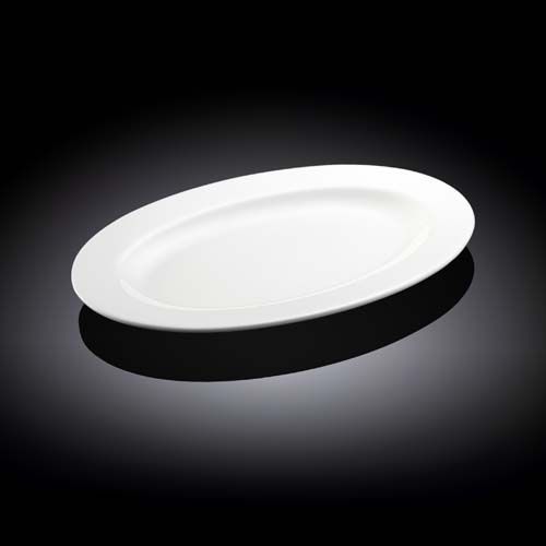 Wilmax WL-992024/A 10-Inch Stella Pro Oval White Porcelain Platter, 24/CS