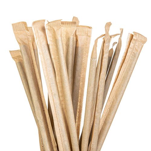 EcoChoice 485WPJ7KFT, 7.75-Inch Jumbo Kraft Individually Wrapped Paper Straw, 3200/CS