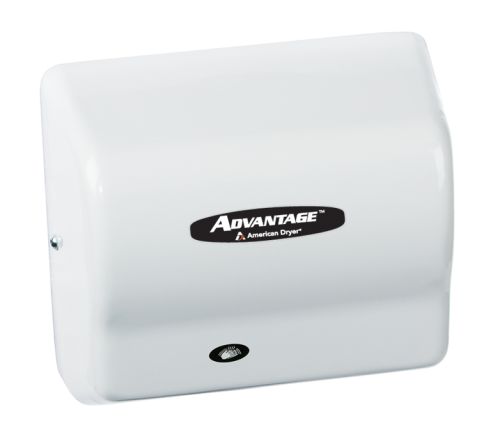 American Dryer AD90, Advantage Hand Dryer, Dries Hands In 25 Seconds with White AВЅ Cover
