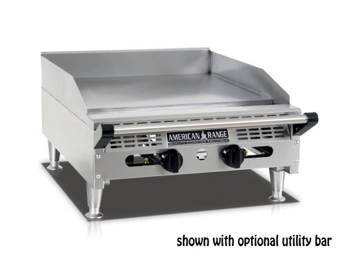 American Range AEMG-24, 24-inch Heavy Duty Manual Gas Griddle with Stainless Steel Plate
