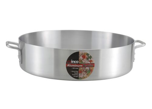 Winco ALB-28, X, 28-Quart 5.3-Inch High Win-Ware Aluminum Brazier Pan with 20-Inch Diameter and Reinforced Rim, NSF