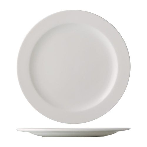 C.A.C. ALP-21, 12.25-Inch White Porcelain Plate with Medium Rim, DZ