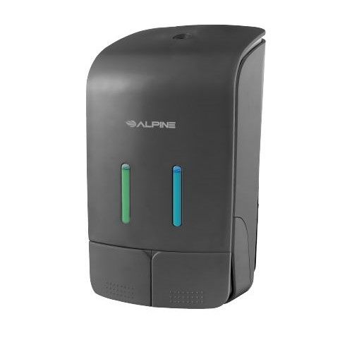 Alpine Industries ALP426-GRY Double 18.5Oz Soap & 18.5Oz Hand Sanitizer Dispenser Gray, EA