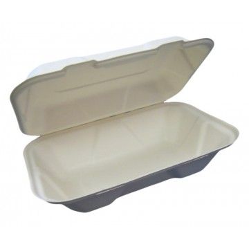 SafePro BC961 9x6x3-Inch Economy Bagasse Hinged Container, 200/CS