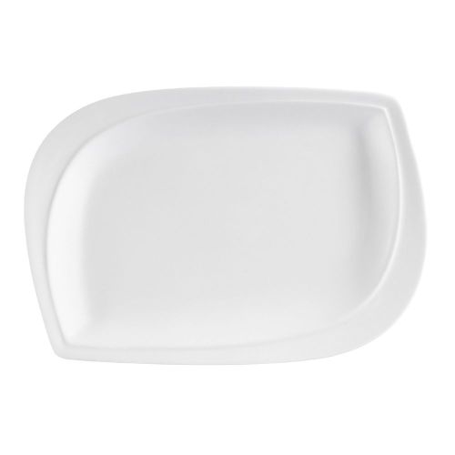C.A.C. ASP-13, 12x8.5-Inch White Porcelain Aspen Tree Rectangular Platter, DZ