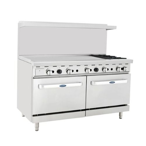 Atosa CookRite ATO-48G2B, 60-Inch 2 Burners Heavy Duty Gas Range with 48-Inch Left-Handed Griddle and 2 26.5-Inch Ovens (Discontinued)