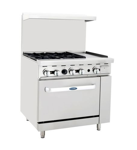 Atosa CookRite ATO-4B12G, 36-Inch 4 Burner Heavy Duty Gas Range with 12-Inch Right Griddle and Single Oven (Discontinued)