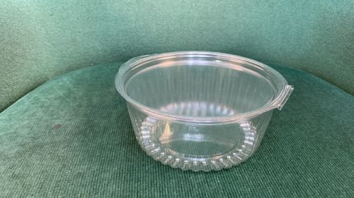 Reynolds 10863, 32 Oz Clear PET Plastic Bowl w/ Hinged Flat Lid, 150/CS