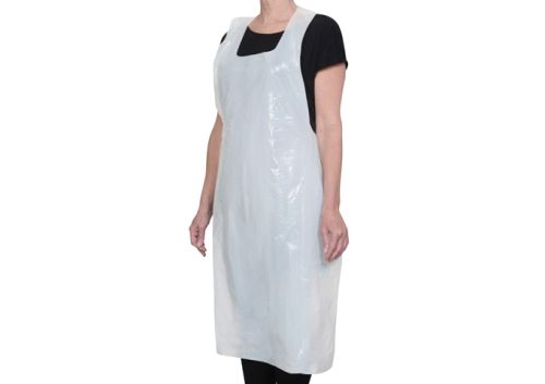 Winco BADP-2846, 28x46-inch Disposable Plastic White Aprons, 100-Piece Pack