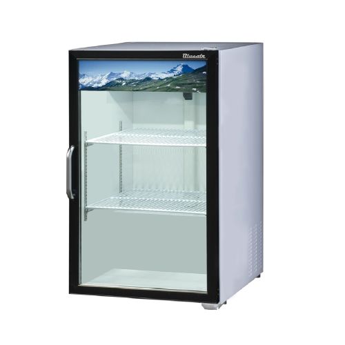 Blue Air BAGR7W-HC, 21-inch Swing Glass Door White Countertop Merchandising Refrigerator, 7 Cu. Ft.
