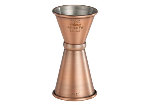 Winco BAJ-7AC, 0.5x0.75-Ounce Stainless Steel Jigger, Antique Copper Finish