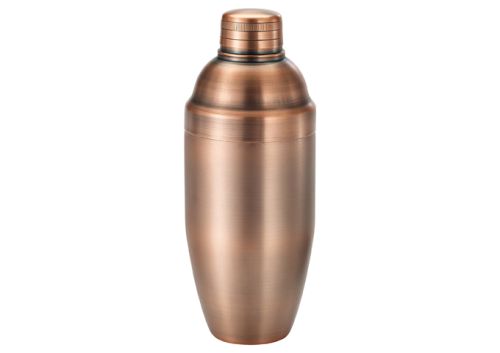 Winco BASS-24AC, 24 Oz 3-Piece Heavyweight 18/8 Stainless Steel Shaker Set, Antique Copper Finish