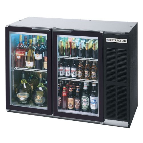 Beverage Air BB48GY-1-B, 48-Inch Back Bar Cooler with 2 Glass Doors, UL, cUL, UL-EPH, NSF