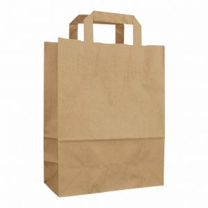 SafePro 1/6BBP/150 12.5x7x17-Inch 1/6 Kraft Brown Shopping Bag w/Flat Handle, 150/CS