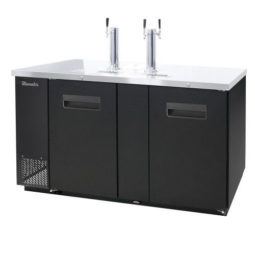 Blue Air BDD69-3B-HC, 69-inch 2 Solid Doors Black Beer Dispenser with Tower and Tap, 23.4 Cu. Ft.