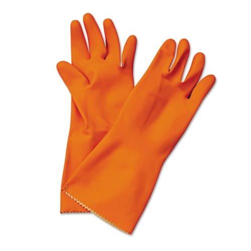 Safety Zone Orange Neoprene Latex Blend Flock Lined Latex Gloves - Chemical  Protection - Medium Size - Orange - Fish Scale Grip, Flock-lined - For  Dishwashing, Cleaning, Meat Processing - 28 mil Thickness - 12 Glove Length