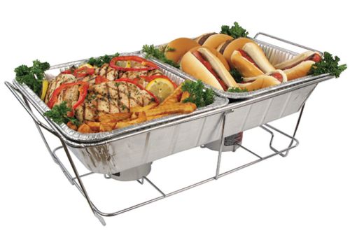 Winco C-1F, Chrome Plated Wire Full-Size Chafer Stand, 2 Chafing Fuel Holders