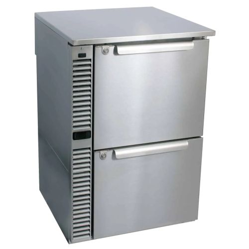 Glastender C1SB48, Silver 2 Solid Door Refrigerated Back Bar Storage Cabinet, 120 Volts