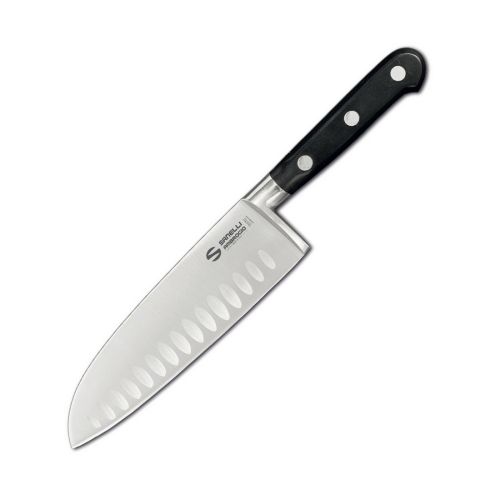 Ambrogio Sanelli C350.018, 7-Inch Granton Blade Santoku Knife