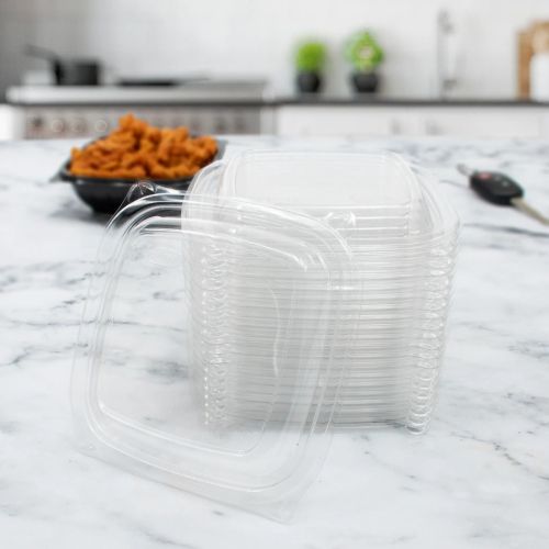 Dart C816BDL, Clear PET Small Square Lid for 8-16 Oz Containers, 504/CS