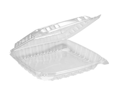Dart C90PST1 ClearSeal® 8 in. Disposable Clear Plastic Hinged To-Go  Container 