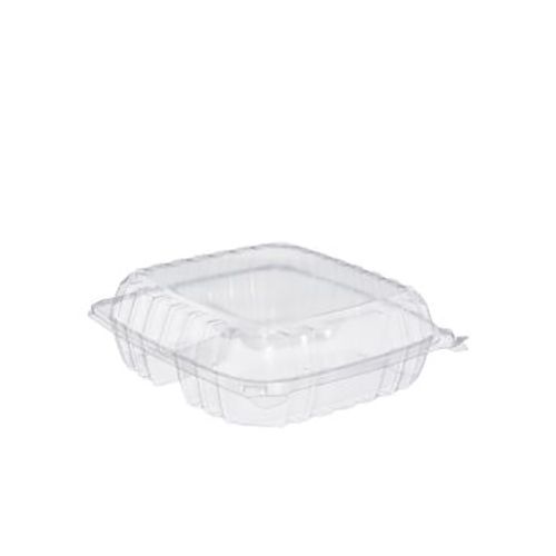 Dart C95PST3 9x9x3-Inch ClearSeal Clear 3-Compartment OPS Container with a Dome Hinged Lid, 200/CS