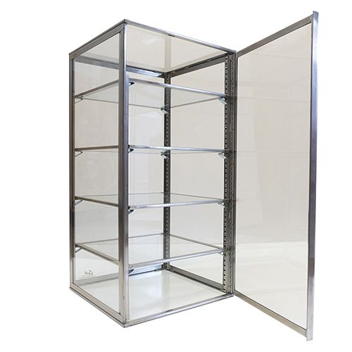 Carib 5H, 10x14-Inch 3-Compartment Upright Display Case with Hinged Door